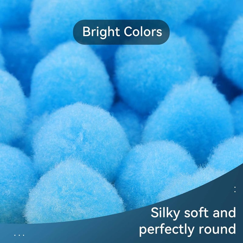 MORFEN 150 Pcs Pom Poms, 1 Inch Light Blue Craft Pom Poms, Mother's Day Fuzzy Pompom Puff Balls, Small Pom Pom Balls for DIY Arts, Crafts Projects, Home Decorations - Image 4